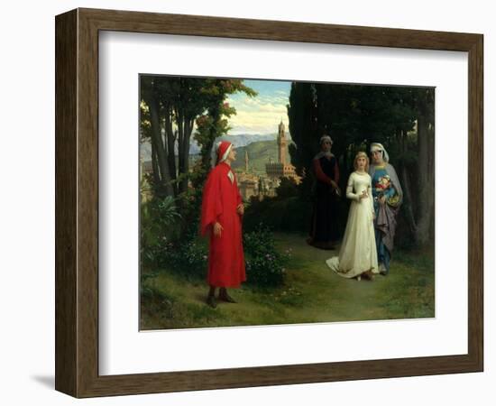 First Meeting of Dante and Beatrice, 1877-Raffaelle Gianetti-Framed Giclee Print