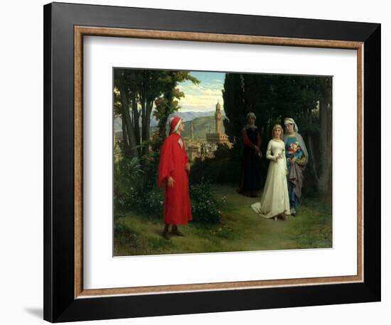 First Meeting of Dante and Beatrice, 1877-Raffaelle Gianetti-Framed Giclee Print