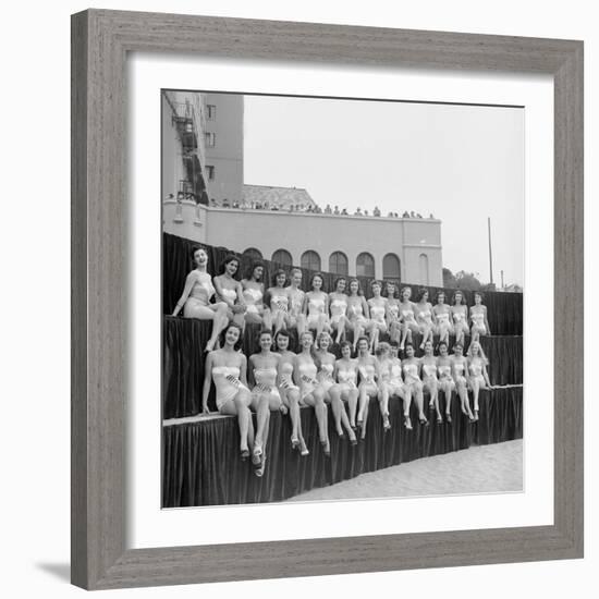 First Miss Universe Contest, Long Beach, CA, 1952-George Silk-Framed Photographic Print