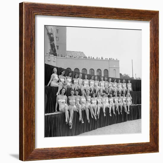 First Miss Universe Contest, Long Beach, CA, 1952-George Silk-Framed Photographic Print