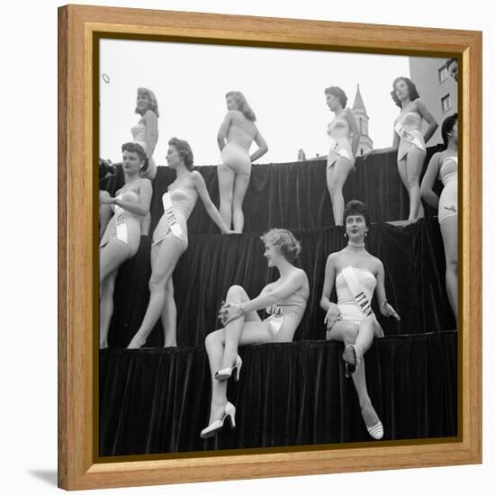 First Miss Universe Contest, Miss France and Miss Israel, Long Beach, California 1952-George Silk-Framed Premier Image Canvas
