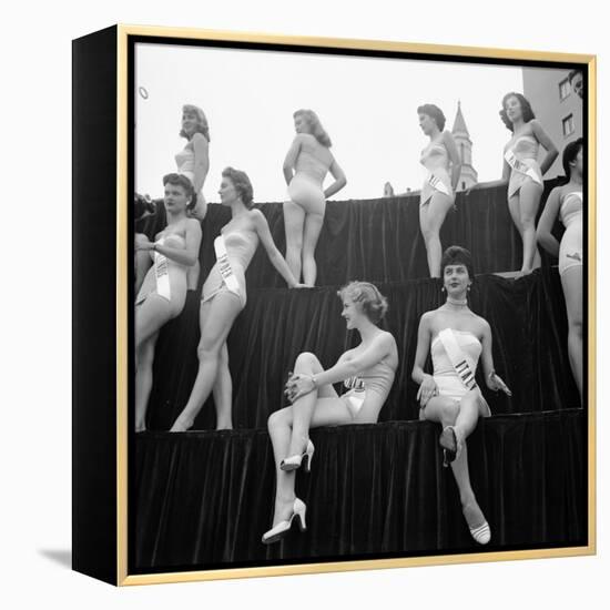 First Miss Universe Contest, Miss France and Miss Israel, Long Beach, California 1952-George Silk-Framed Premier Image Canvas