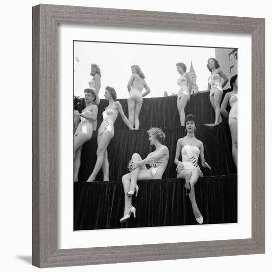 First Miss Universe Contest, Miss France and Miss Israel, Long Beach, California 1952-George Silk-Framed Photographic Print