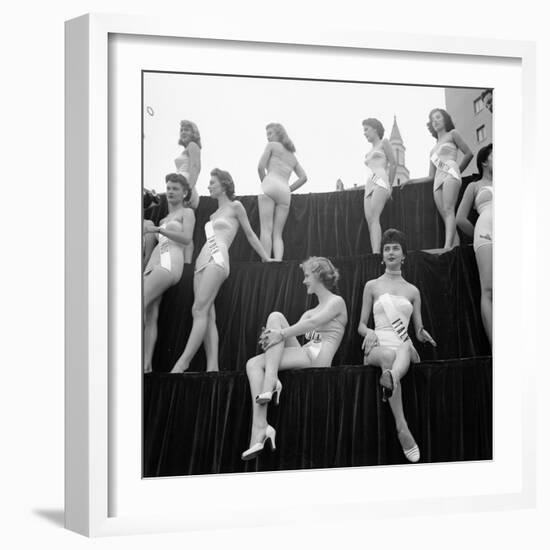 First Miss Universe Contest, Miss France and Miss Israel, Long Beach, California 1952-George Silk-Framed Photographic Print