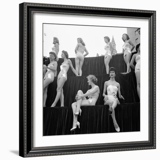 First Miss Universe Contest, Miss France and Miss Israel, Long Beach, California 1952-George Silk-Framed Photographic Print