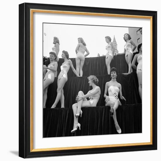 First Miss Universe Contest, Miss France and Miss Israel, Long Beach, California 1952-George Silk-Framed Photographic Print