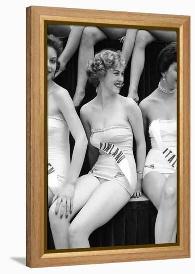 First Miss Universe Contest. Miss France and Miss Israel. Long Beach, California 1952-George Silk-Framed Premier Image Canvas