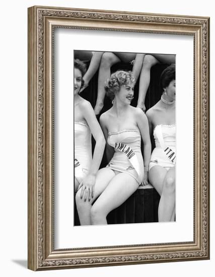 First Miss Universe Contest. Miss France and Miss Israel. Long Beach, California 1952-George Silk-Framed Photographic Print