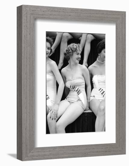 First Miss Universe Contest. Miss France and Miss Israel. Long Beach, California 1952-George Silk-Framed Photographic Print