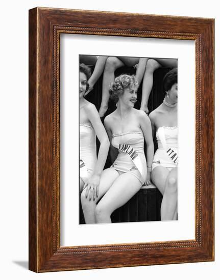 First Miss Universe Contest. Miss France and Miss Israel. Long Beach, California 1952-George Silk-Framed Photographic Print