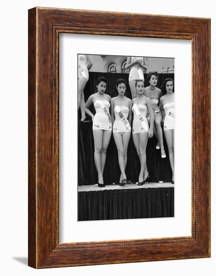 First Miss Universe Contest, Miss Hong Kong Judy Dan, Long Beach, CA, 1952-George Silk-Framed Photographic Print