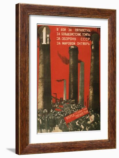 First of May. Join the Battle for the Five Year Plan, 1931-Gustav Klutsis-Framed Giclee Print