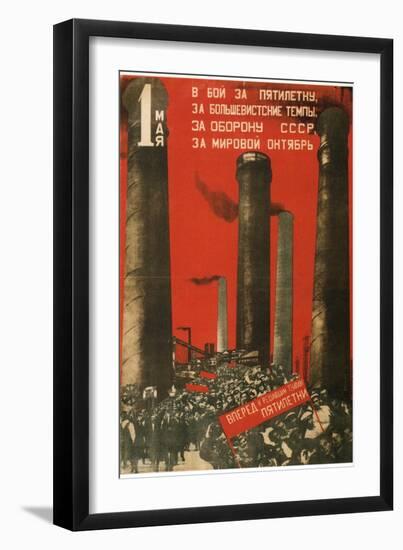 First of May. Join the Battle for the Five Year Plan, 1931-Gustav Klutsis-Framed Giclee Print