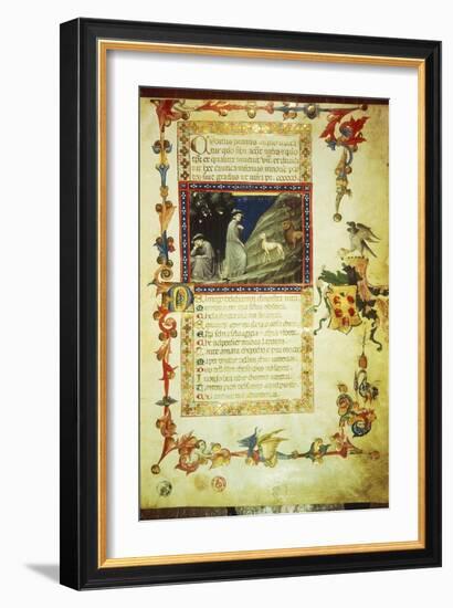 First Page of First Canto of Inferno, Miniature from Divine Comedy-Dante Alighieri-Framed Giclee Print