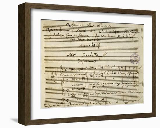 First Page of the Sheet Music of Il Trespolo Tutore-null-Framed Giclee Print