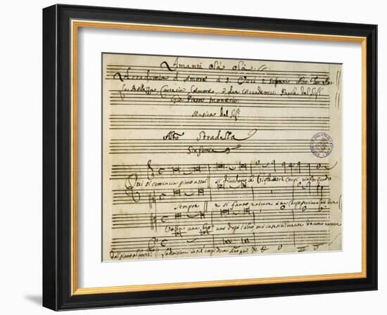 First Page of the Sheet Music of Il Trespolo Tutore-null-Framed Giclee Print