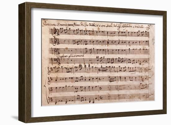 First Page of the Sheet Music of the Oratorio of Saint John the Baptist-Alessandro Stradella-Framed Giclee Print