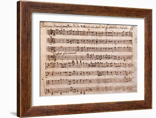 First Page of the Sheet Music of the Oratorio of Saint John the Baptist-Alessandro Stradella-Framed Giclee Print