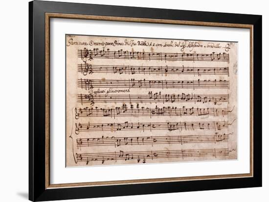 First Page of the Sheet Music of the Oratorio of Saint John the Baptist-Alessandro Stradella-Framed Giclee Print