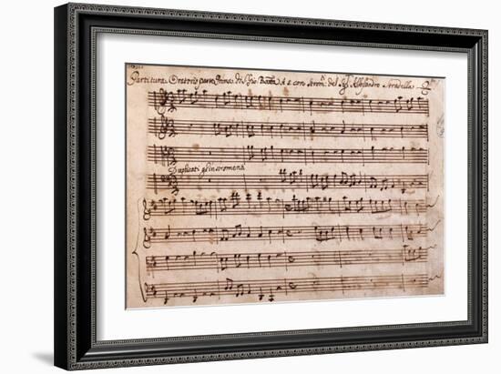 First Page of the Sheet Music of the Oratorio of Saint John the Baptist-Alessandro Stradella-Framed Giclee Print