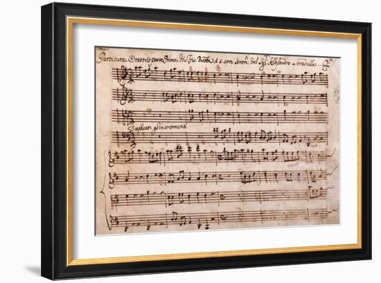 First Page of the Sheet Music of the Oratorio of Saint John the Baptist-Alessandro Stradella-Framed Giclee Print