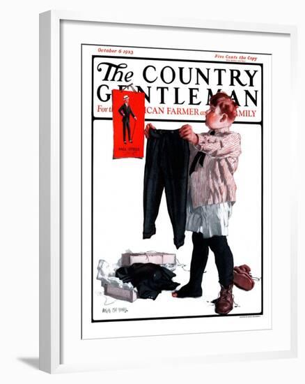 "First Pair of Long Pants," Country Gentleman Cover, October 6, 1923-Angus MacDonall-Framed Giclee Print