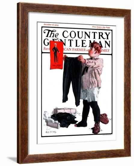 "First Pair of Long Pants," Country Gentleman Cover, October 6, 1923-Angus MacDonall-Framed Giclee Print