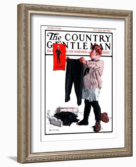 "First Pair of Long Pants," Country Gentleman Cover, October 6, 1923-Angus MacDonall-Framed Giclee Print