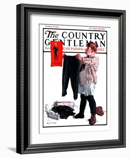 "First Pair of Long Pants," Country Gentleman Cover, October 6, 1923-Angus MacDonall-Framed Giclee Print