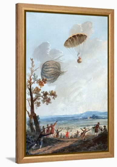 First Parachute Descent, 1797-Library of Congress-Framed Premier Image Canvas