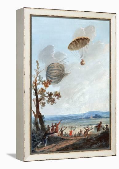 First Parachute Descent, 1797-Library of Congress-Framed Premier Image Canvas