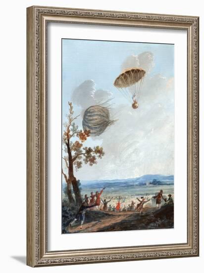 First Parachute Descent, 1797-Library of Congress-Framed Photographic Print