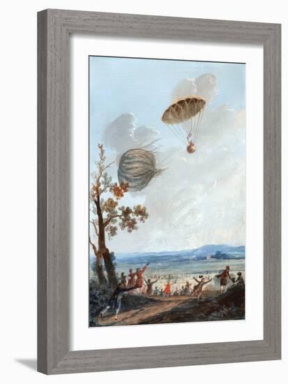 First Parachute Descent, 1797-Library of Congress-Framed Photographic Print