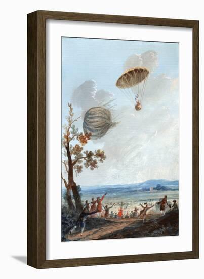 First Parachute Descent, 1797-Library of Congress-Framed Photographic Print