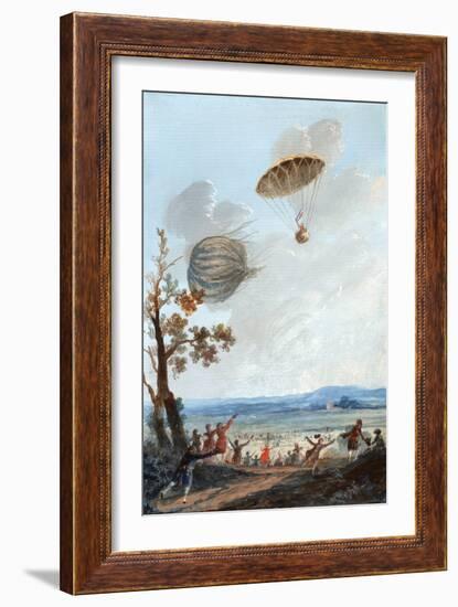 First Parachute Descent, 1797-Library of Congress-Framed Photographic Print