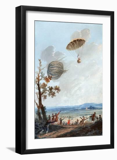 First Parachute Descent, 1797-Library of Congress-Framed Photographic Print