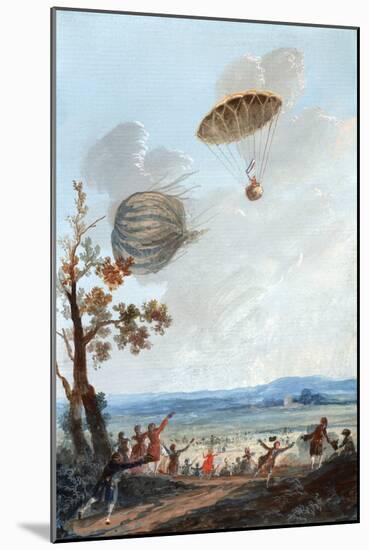 First Parachute Descent, 1797-Library of Congress-Mounted Photographic Print