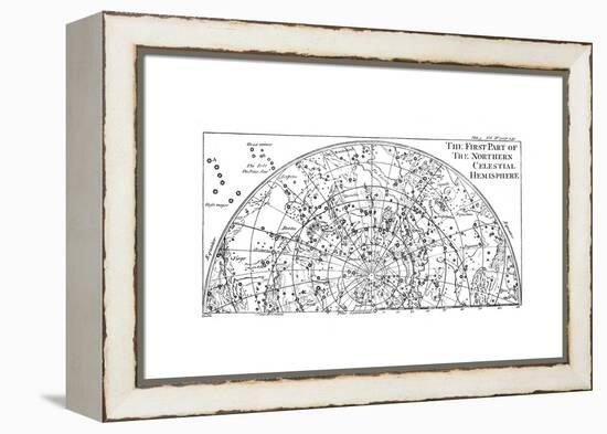 First Part of the Star Chart of the Northern Celestial Hemisphere Showing Constellations, 1747-null-Framed Premier Image Canvas