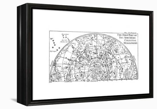 First Part of the Star Chart of the Northern Celestial Hemisphere Showing Constellations, 1747-null-Framed Premier Image Canvas