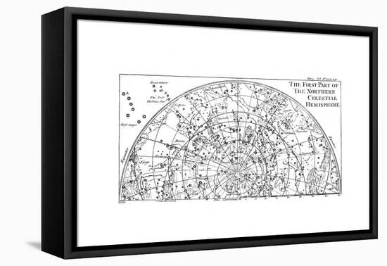 First Part of the Star Chart of the Northern Celestial Hemisphere Showing Constellations, 1747-null-Framed Premier Image Canvas