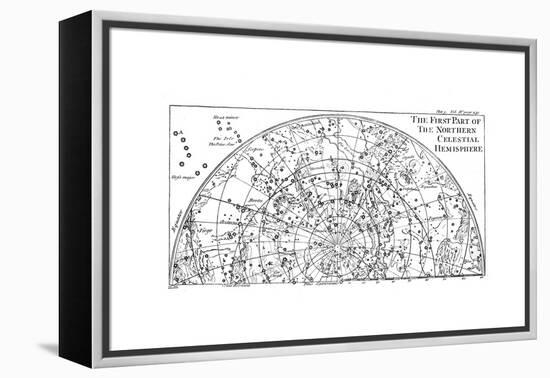 First Part of the Star Chart of the Northern Celestial Hemisphere Showing Constellations, 1747-null-Framed Premier Image Canvas