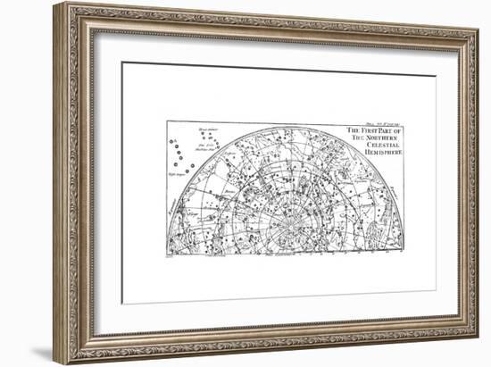 First Part of the Star Chart of the Northern Celestial Hemisphere Showing Constellations, 1747-null-Framed Giclee Print