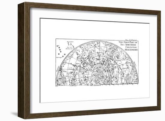 First Part of the Star Chart of the Northern Celestial Hemisphere Showing Constellations, 1747-null-Framed Giclee Print