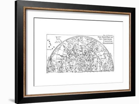 First Part of the Star Chart of the Northern Celestial Hemisphere Showing Constellations, 1747-null-Framed Giclee Print