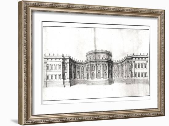 First Project for the Louvre, Elevation of the East Facade, from "Recueil Du Louvre", 1664-Giovanni Lorenzo Bernini-Framed Giclee Print