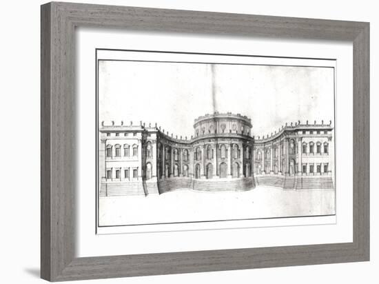 First Project for the Louvre, Elevation of the East Facade, from "Recueil Du Louvre", 1664-Giovanni Lorenzo Bernini-Framed Giclee Print