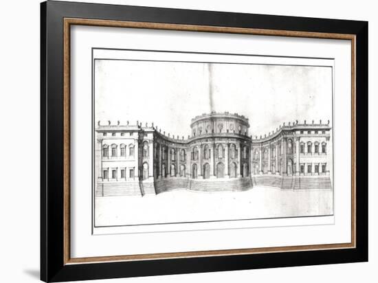 First Project for the Louvre, Elevation of the East Facade, from "Recueil Du Louvre", 1664-Giovanni Lorenzo Bernini-Framed Giclee Print