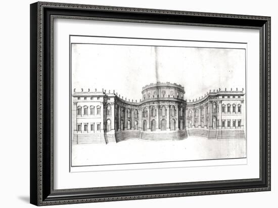 First Project for the Louvre, Elevation of the East Facade, from "Recueil Du Louvre", 1664-Giovanni Lorenzo Bernini-Framed Giclee Print