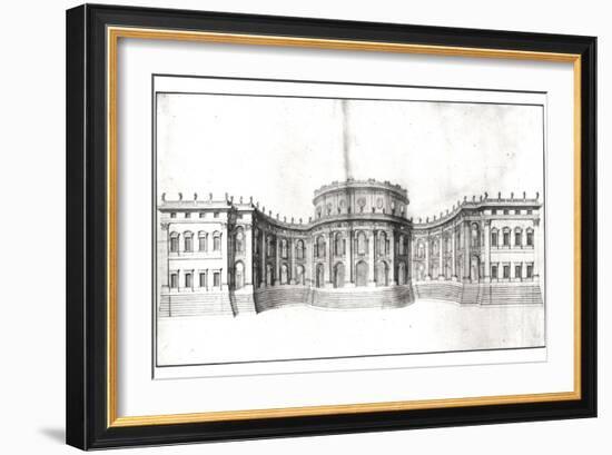 First Project for the Louvre, Elevation of the East Facade, from "Recueil Du Louvre", 1664-Giovanni Lorenzo Bernini-Framed Giclee Print