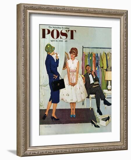 "First Prom Dress" Saturday Evening Post Cover, April 18, 1959-Kurt Ard-Framed Giclee Print